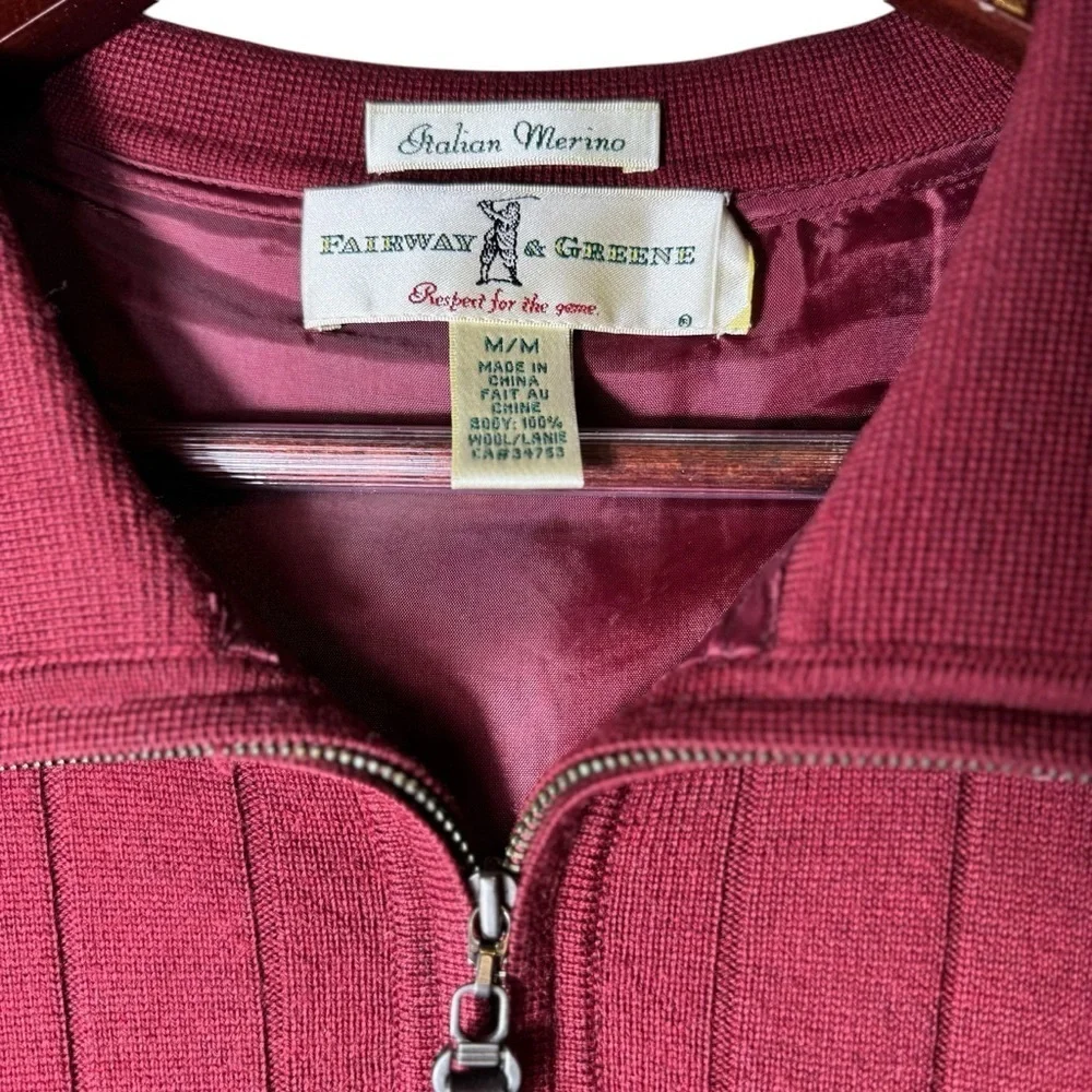 Fairway & Greene Merino Wool Golf Sweater Vest Men’s Sz M Preppy Academia